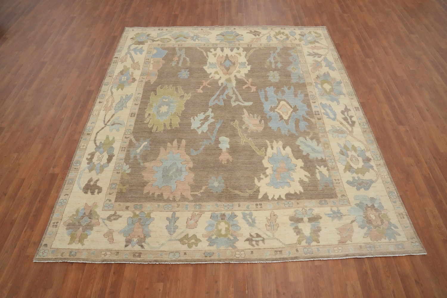 Vegetable Dye Brown Oushak Handmade Area Rug 8x9