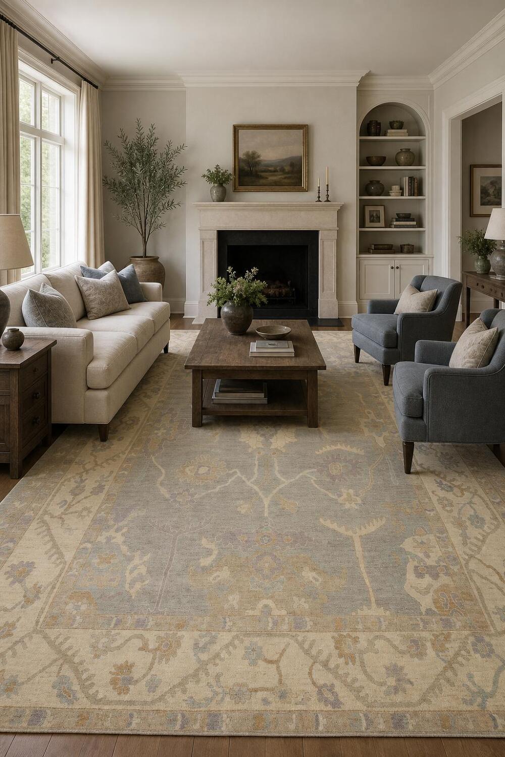 Elegant Classic Carpet with Intricate Border Design 9x12