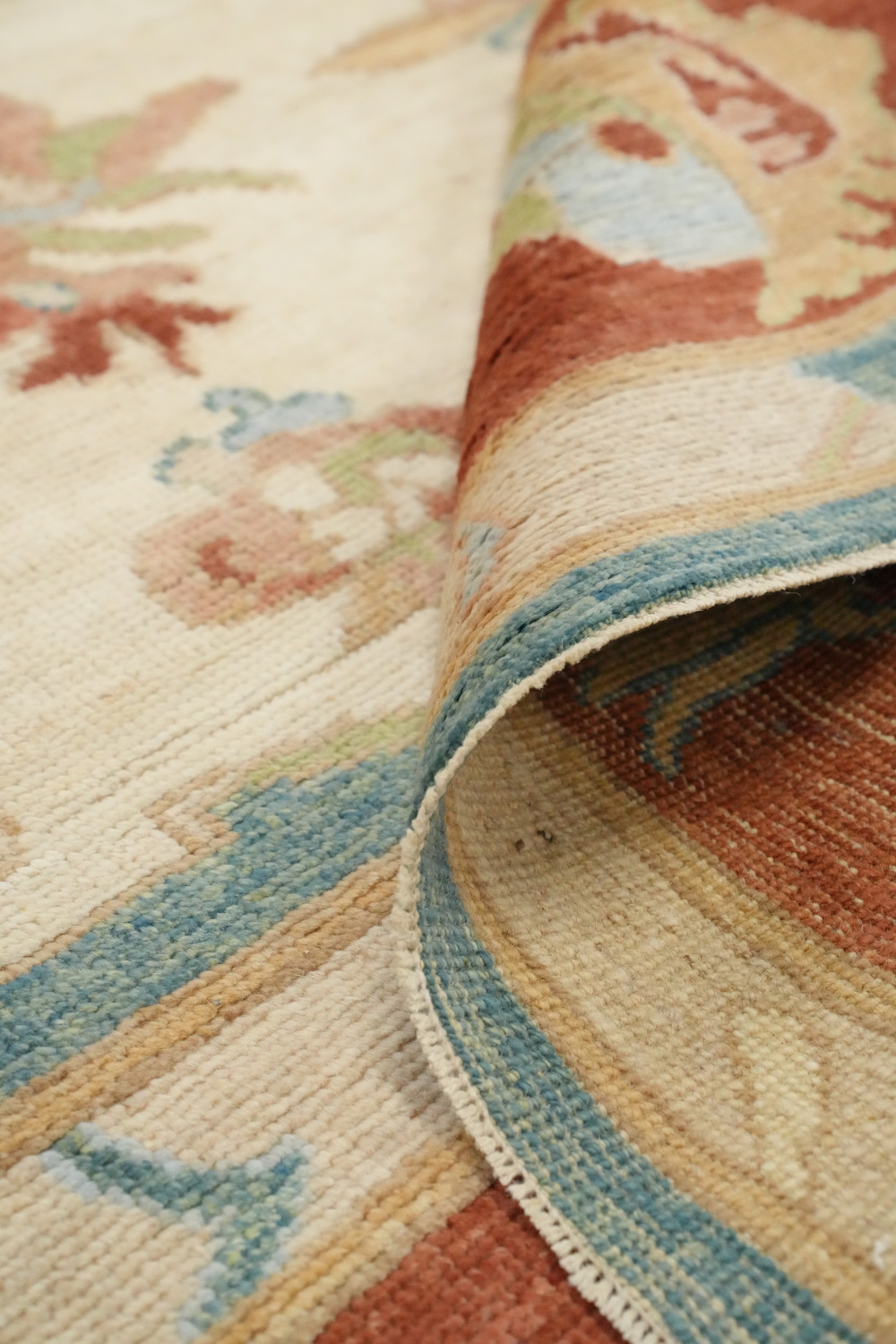 Floral Wool Oushak Vegetable Dye Area Rug 8x10