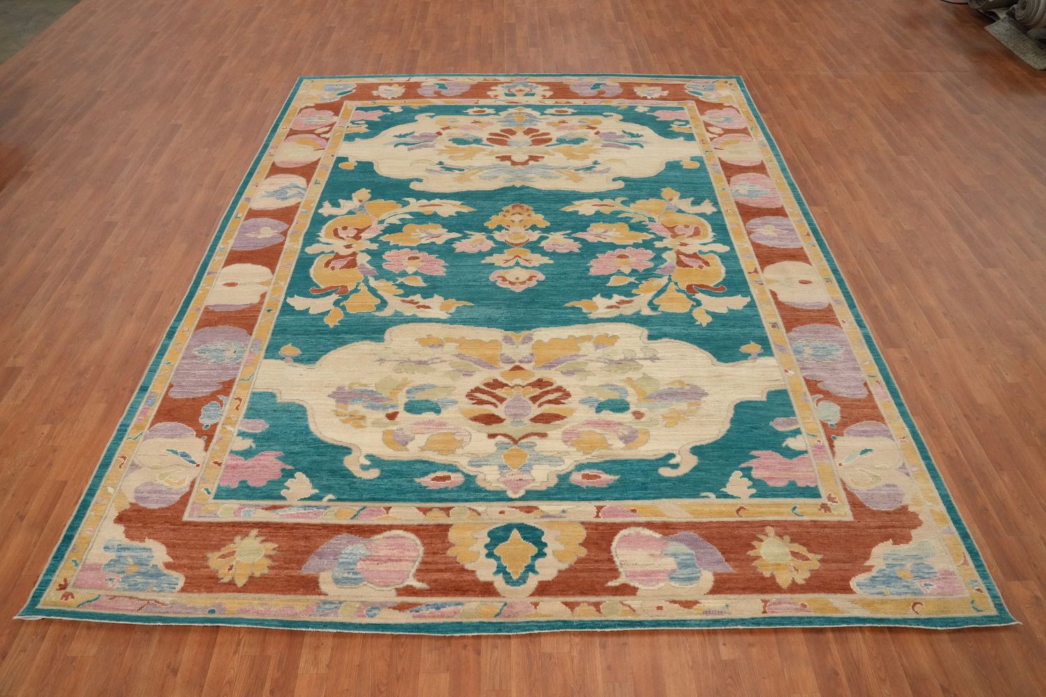 Vegetable Dye Wool Kazak Large Area Rug 10x12