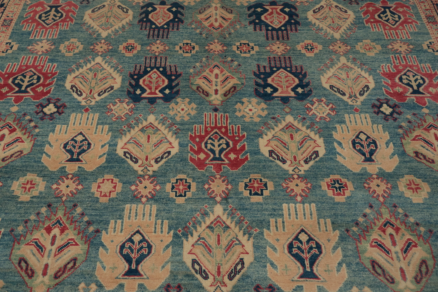 Vegetable Dye Kazak Large Area Rug 9x12