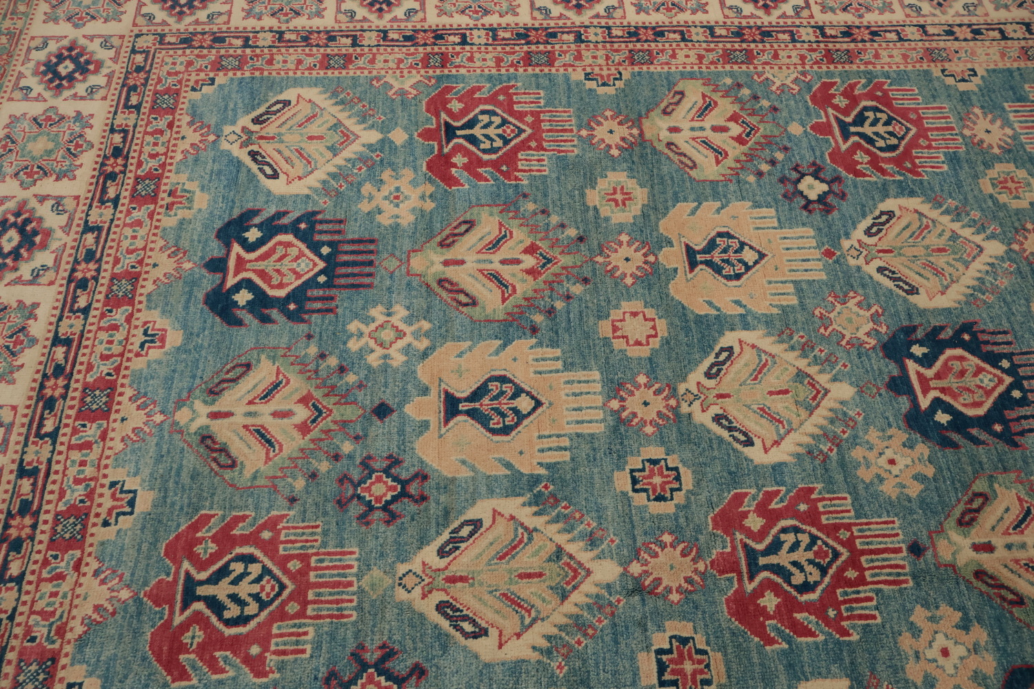 Vegetable Dye Kazak Large Area Rug 9x12