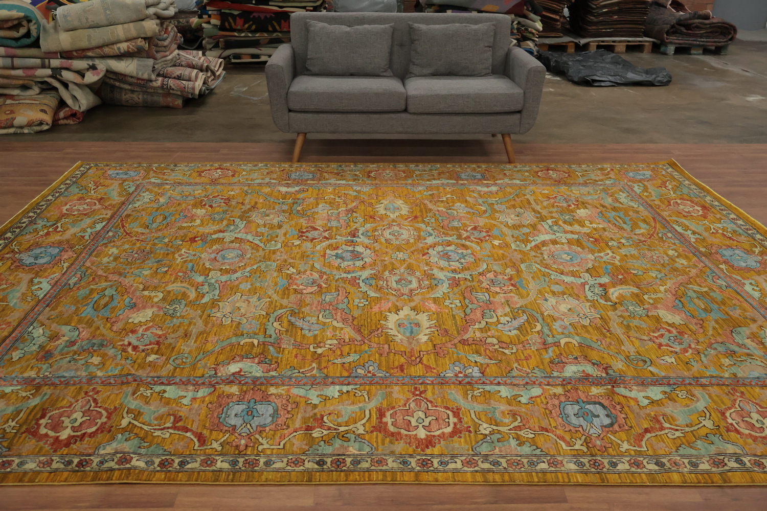 Vegetable Dye Ziegler Wool Large Area Rug 9x12