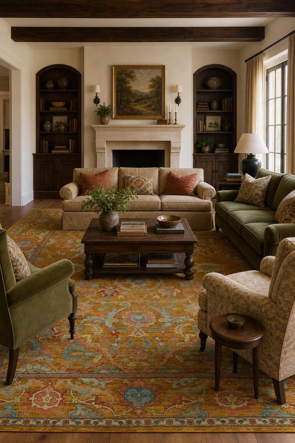 Vegetable Dye Ziegler Wool Large Area Rug 9x12