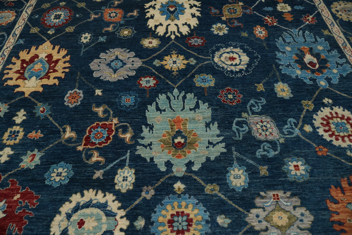 Handmade Blue Ziegler Vegetable Dye Area Rug 9x12