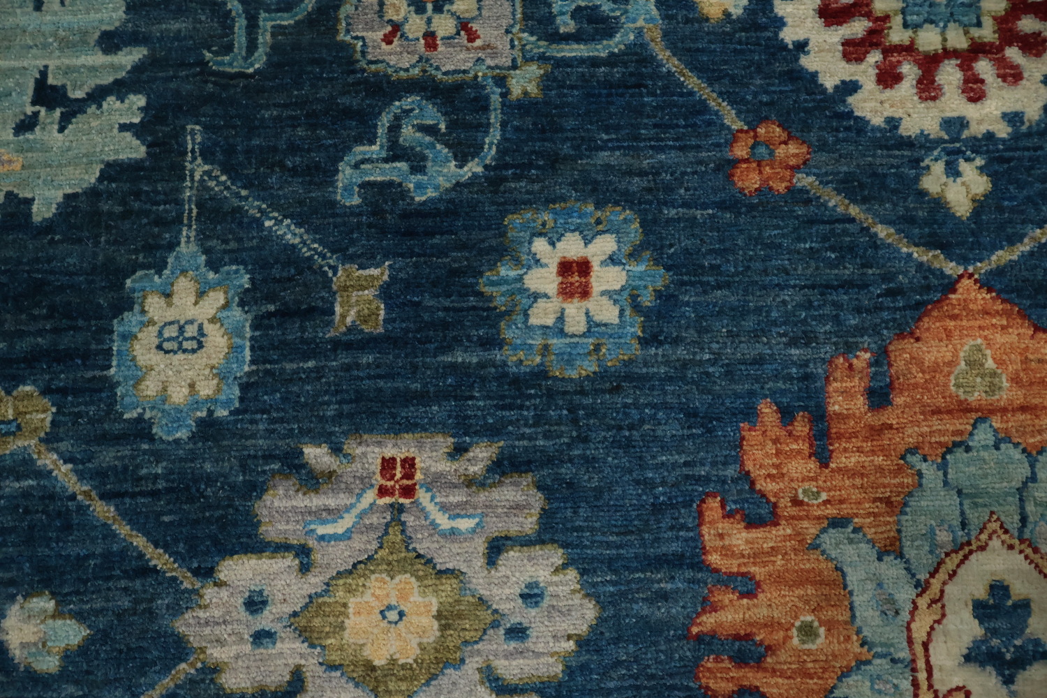 Handmade Blue Ziegler Vegetable Dye Area Rug 9x12