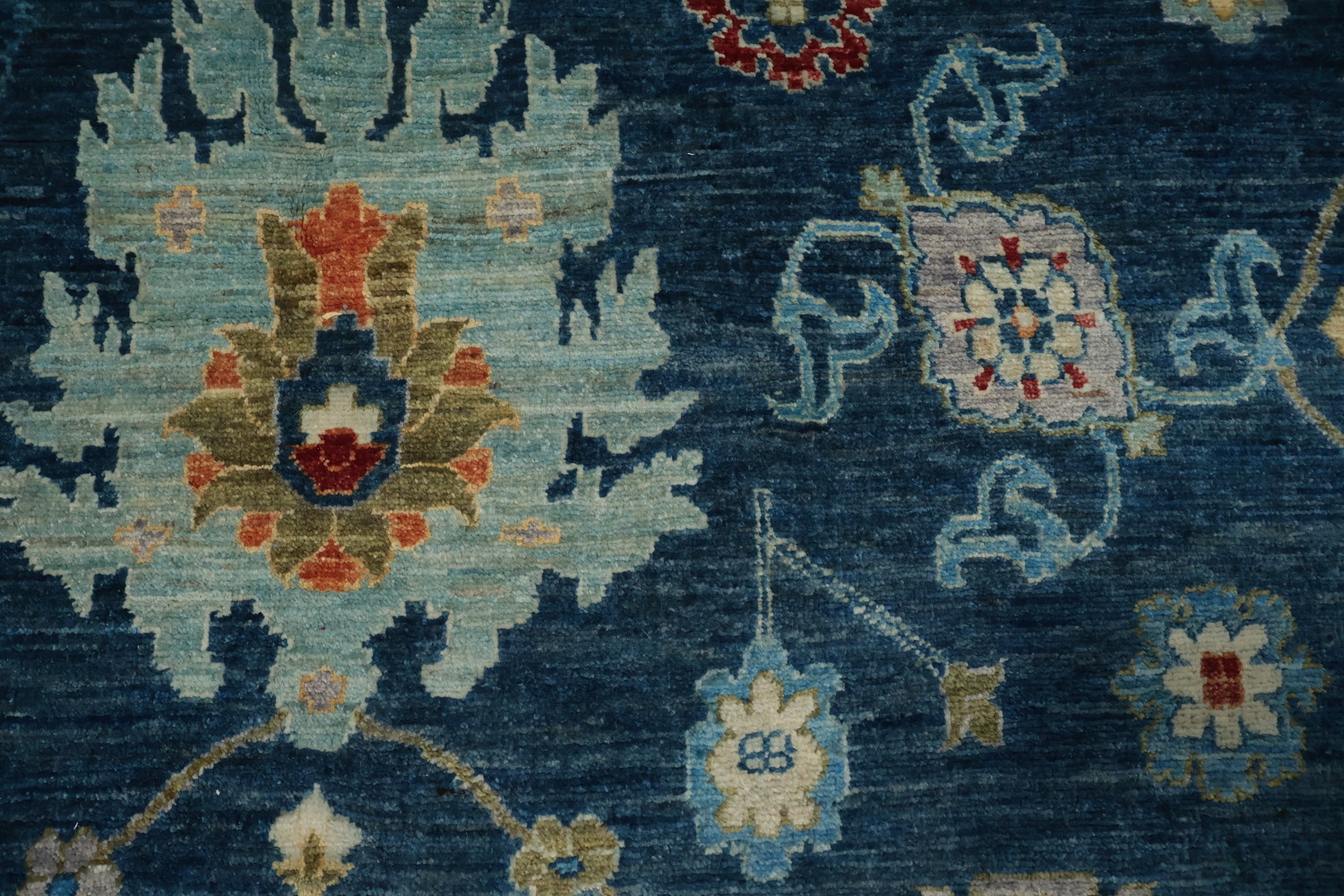 Handmade Blue Ziegler Vegetable Dye Area Rug 9x12