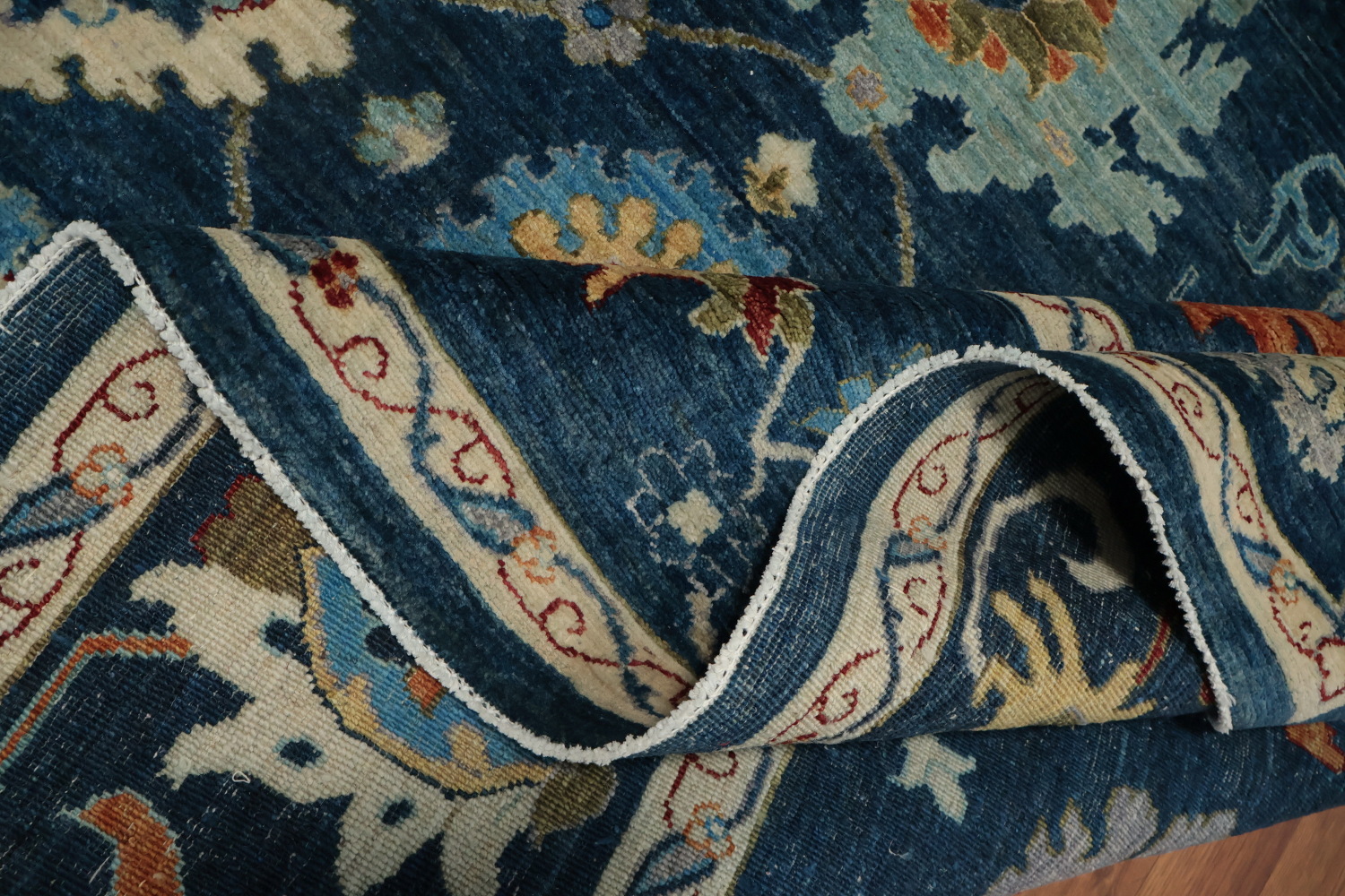 Handmade Blue Ziegler Vegetable Dye Area Rug 9x12