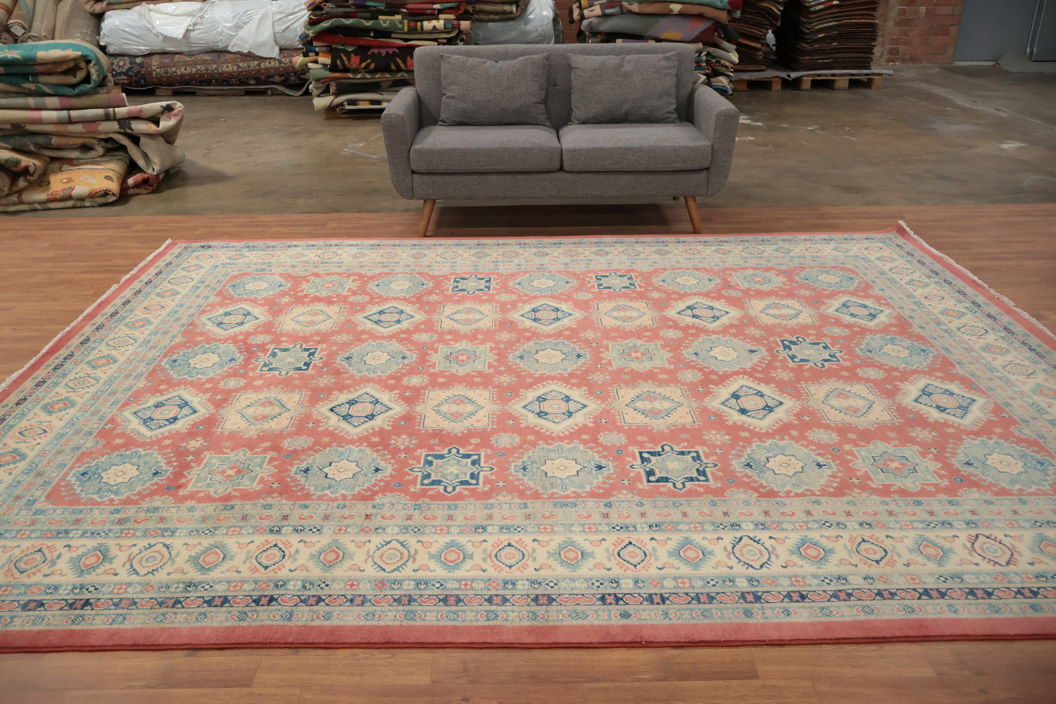 Vegetable Dye Kazak Large Area Rug 9x12