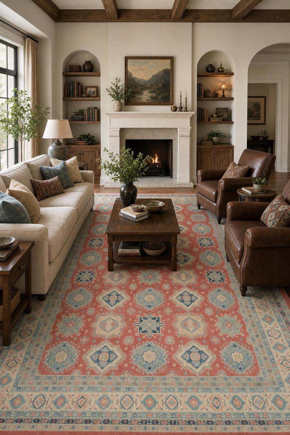 Vegetable Dye Kazak Large Area Rug 9x12