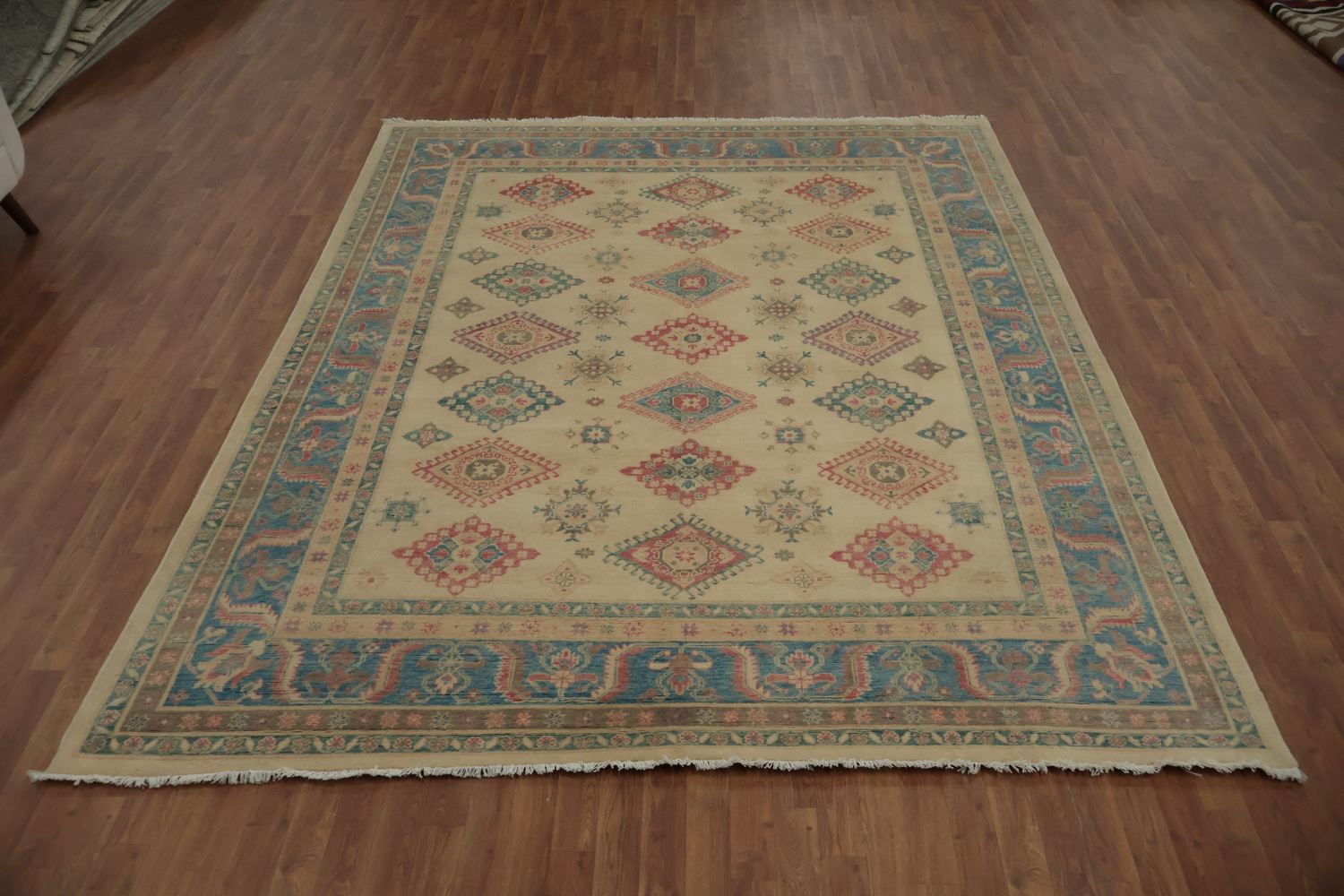 Geometric Kazak Vegetable Dye Area Rug 8x10