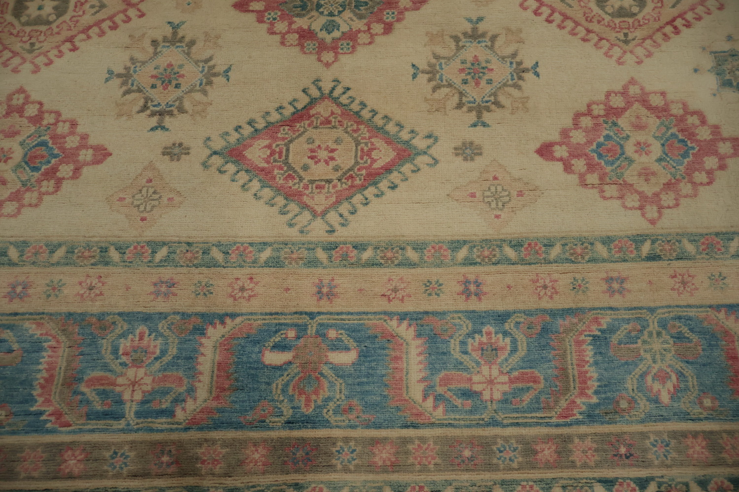 Geometric Kazak Vegetable Dye Area Rug 8x10