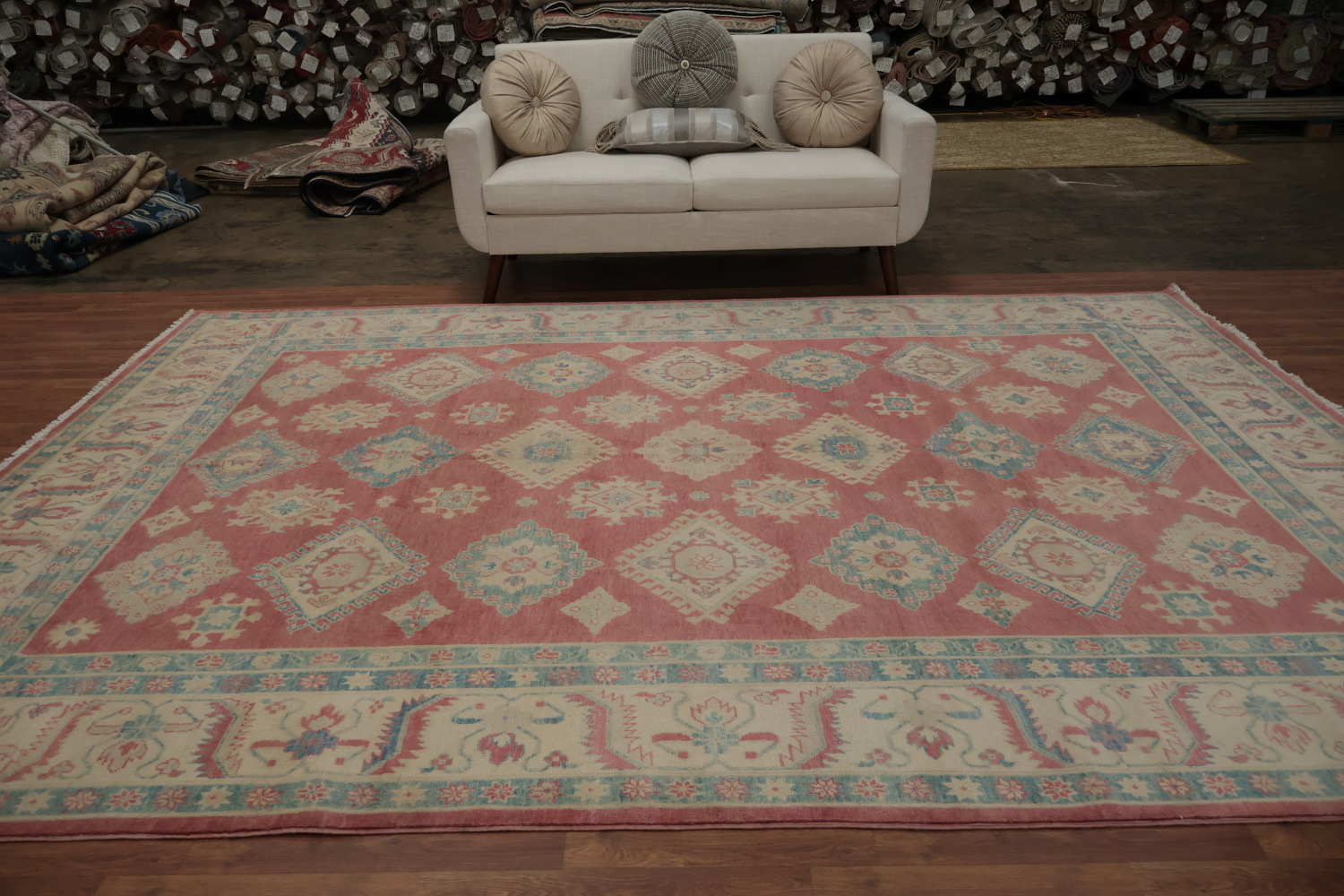 Vegetable Dye Kazak Oriental Area Rug 9x11