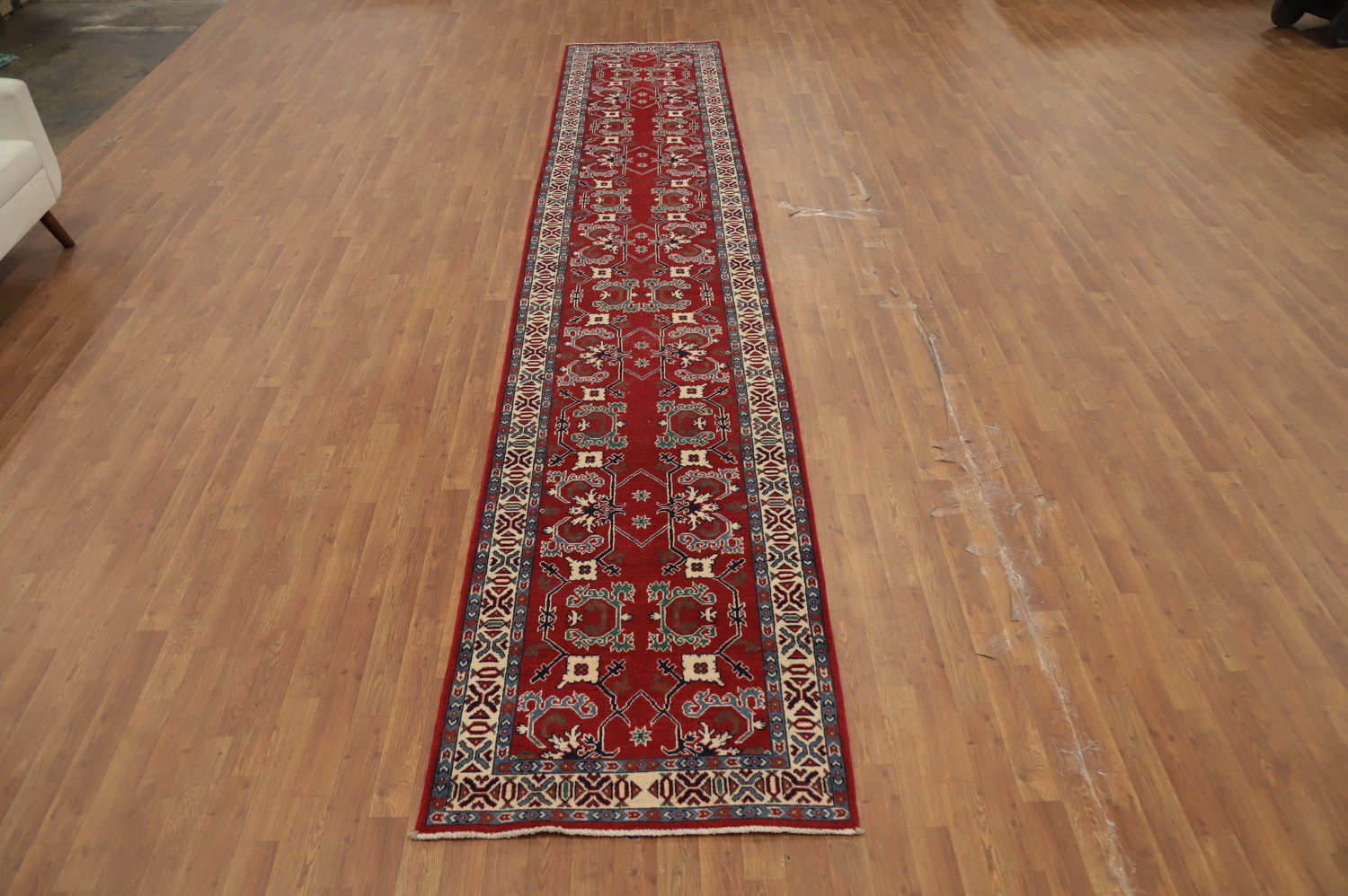 Vegetable Dye Heriz Serapi Oriental Runner Rug 3x16