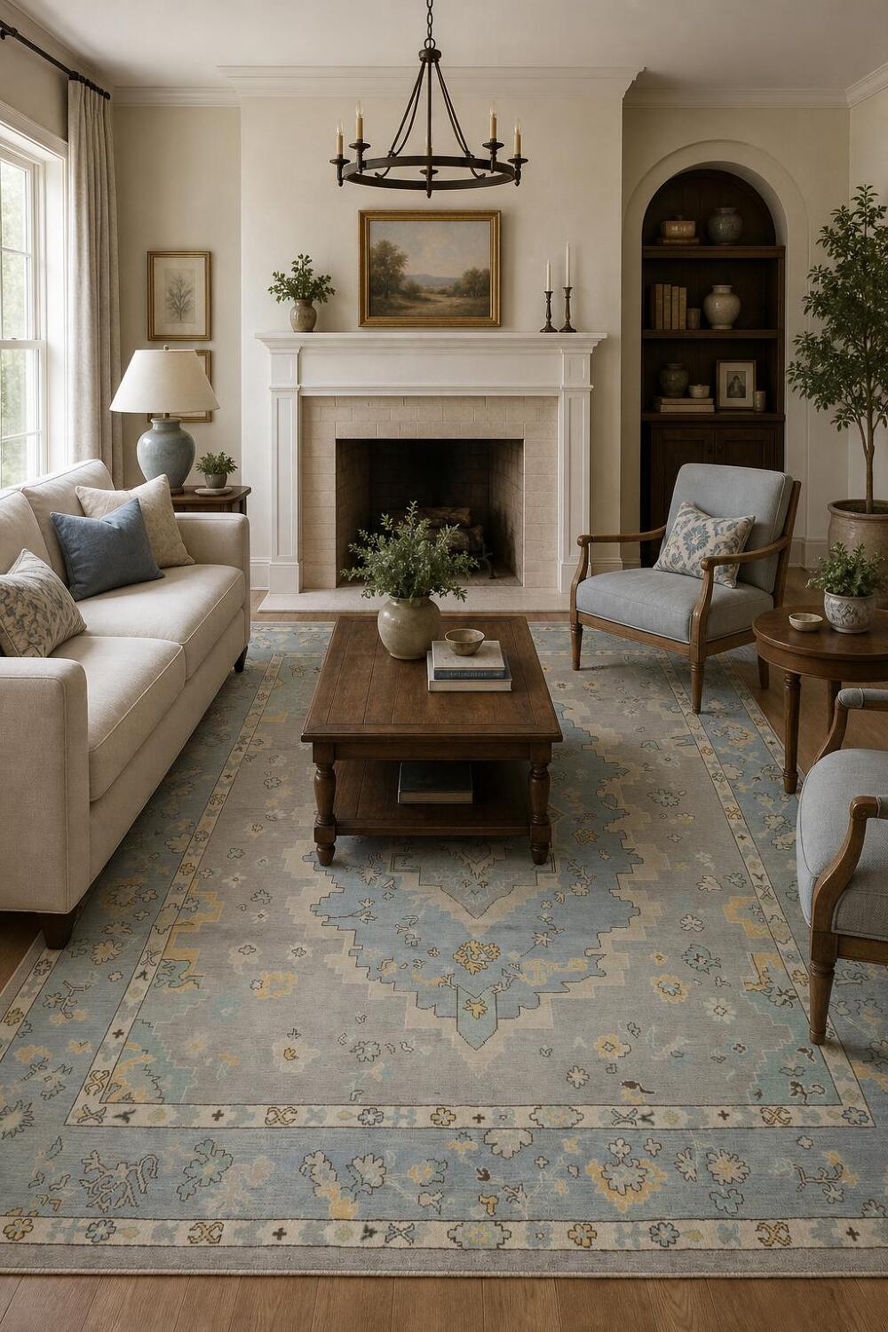 Vegetable Dye Oushak Oriental Area Rug 8x10