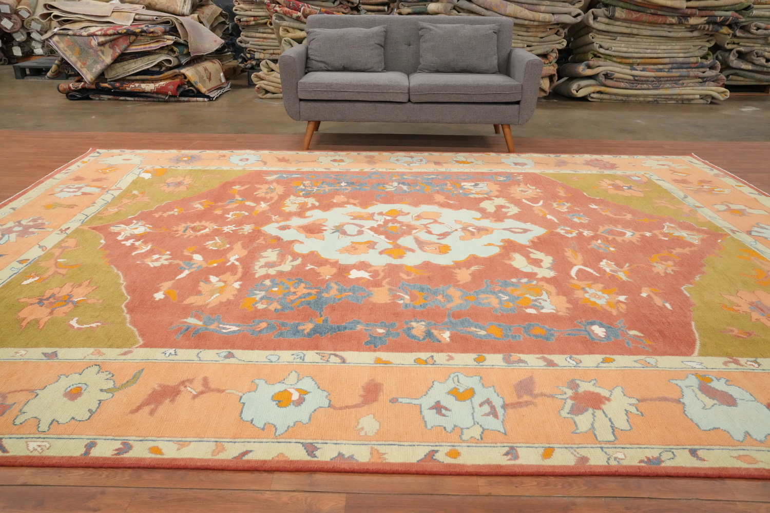 Vegetable Dye Oushak Large Area Rug 10x13