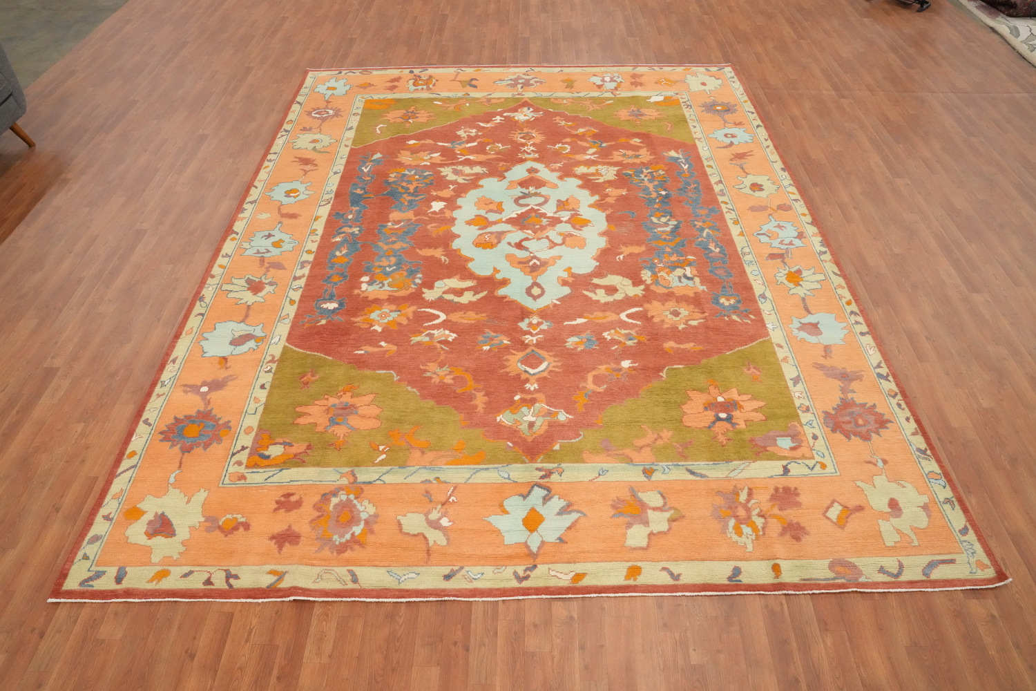 Vegetable Dye Oushak Large Area Rug 10x13