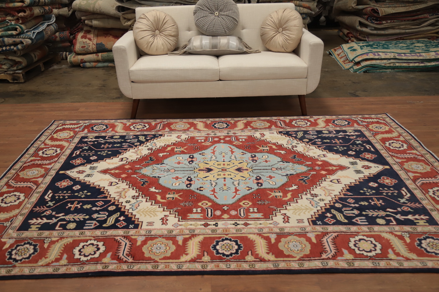 Vegetable Dye Heriz Serapi Oriental Area Rug 6x9