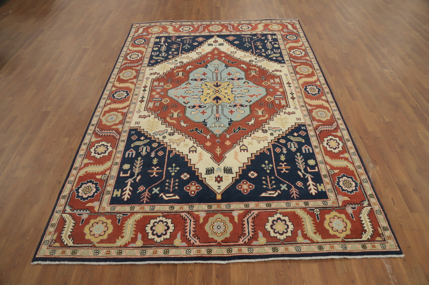 Vegetable Dye Heriz Serapi Handmade Area Rug 6x9