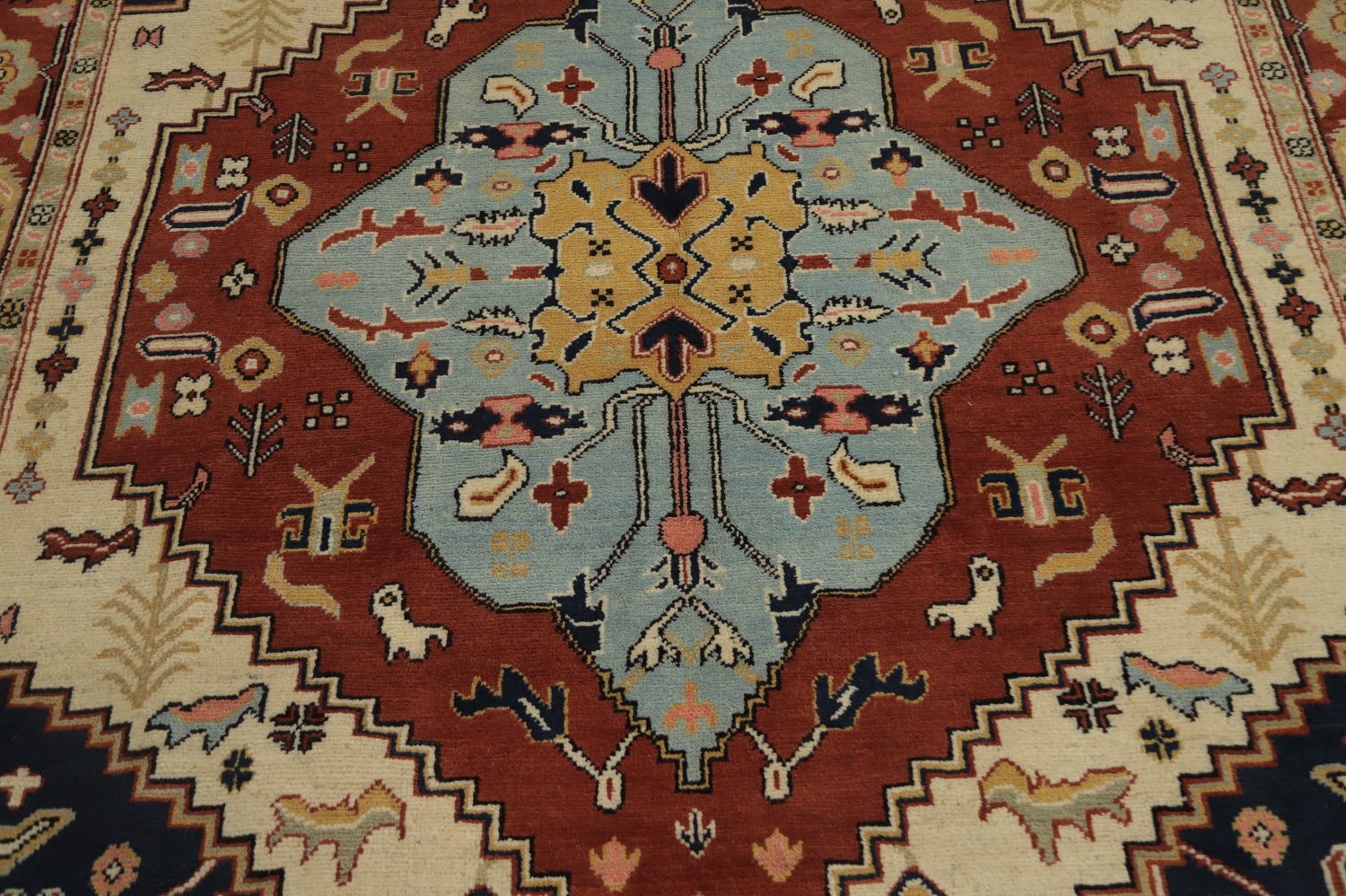 Vegetable Dye Heriz Serapi Handmade Area Rug 6x9