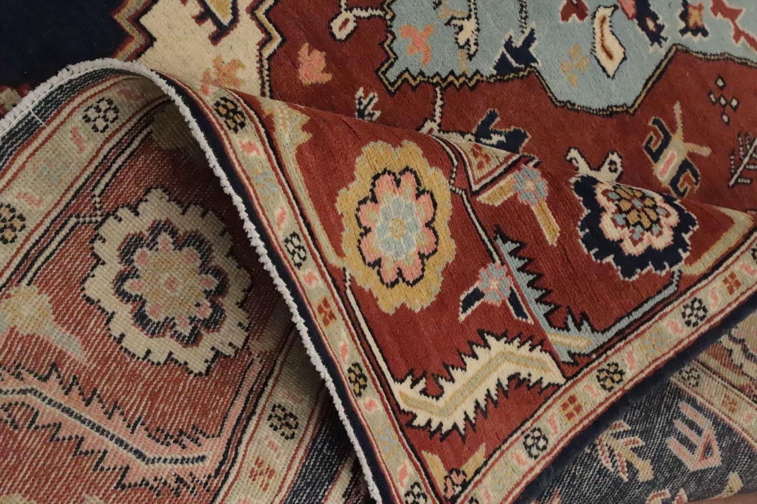 Vegetable Dye Heriz Serapi Handmade Area Rug 6x9