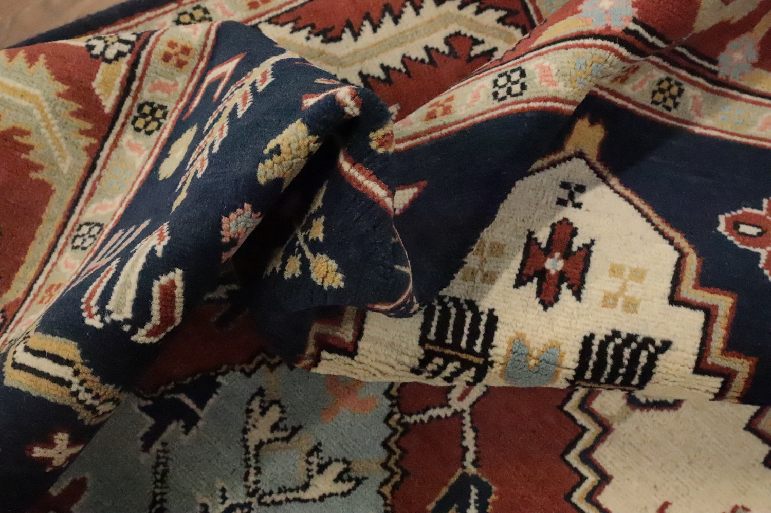 Vegetable Dye Heriz Serapi Handmade Area Rug 6x9