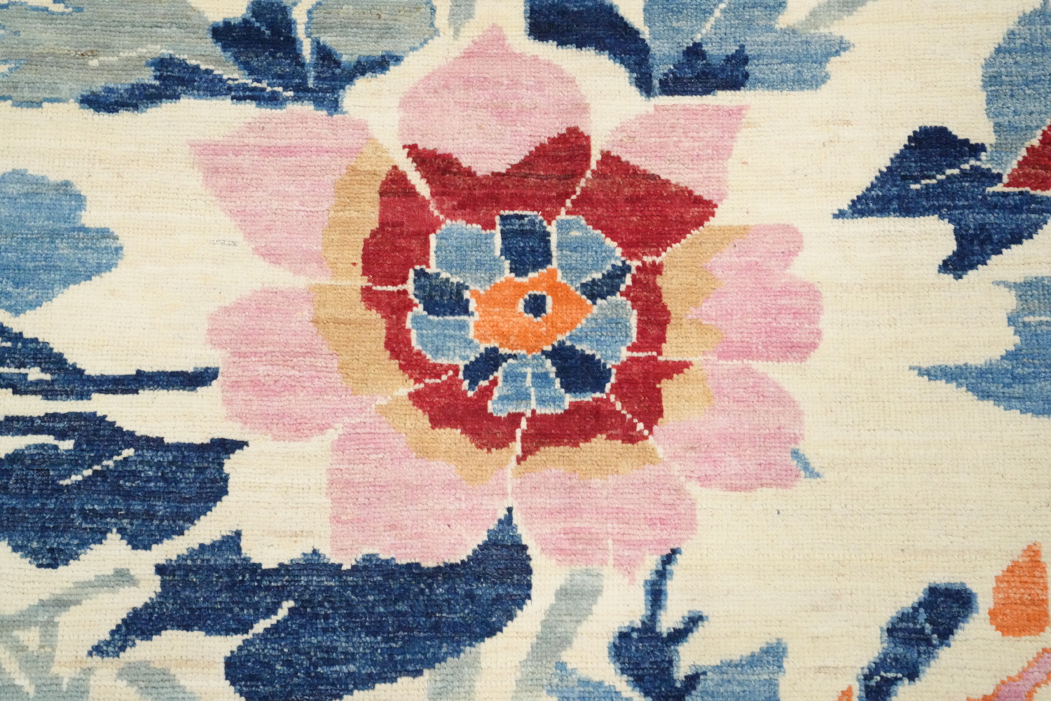 Ivory Wool Floral Oushak Vegetable Dye Area Rug 8x10