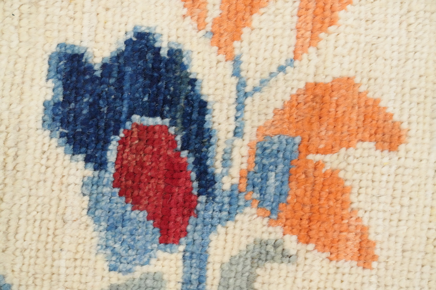 Ivory Wool Floral Oushak Vegetable Dye Area Rug 8x10