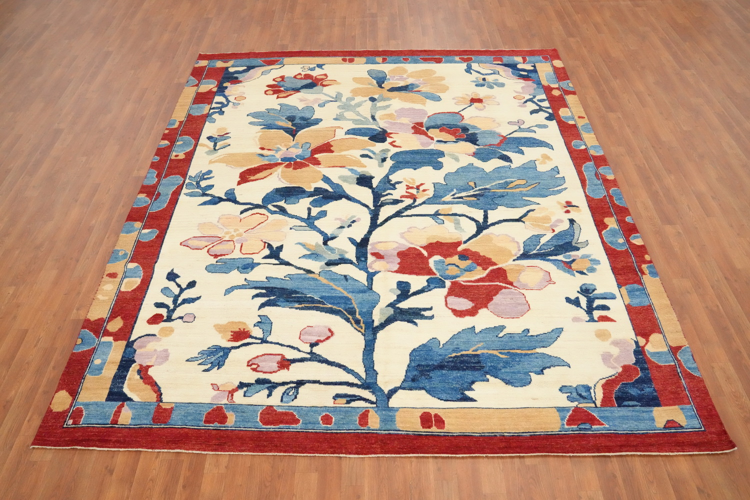 Vegetable Dye Oushak Floral Wool Area Rug 8x10