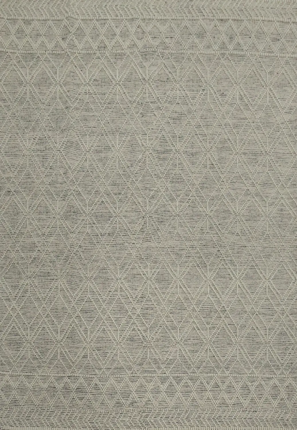 Contemporary Neutral Toned Textured Rug with Stylish Triangular Motifs 8x10