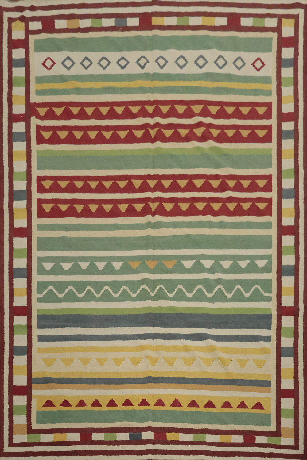 Eclectic Design Kilim Area Rug 10x13 with Intricate Geometric Patterns