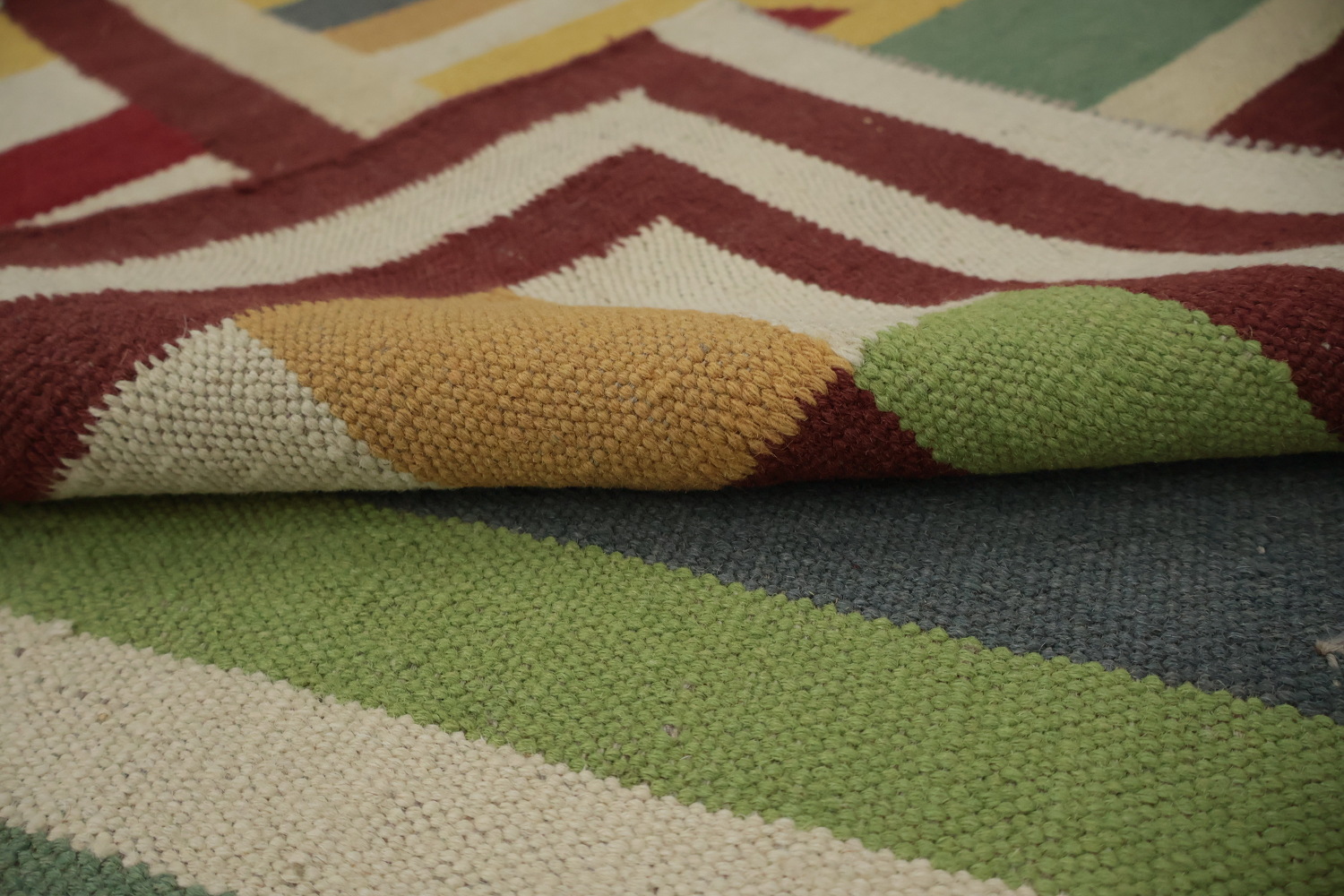 Eclectic Design Kilim Area Rug 10x13 with Intricate Geometric Patterns