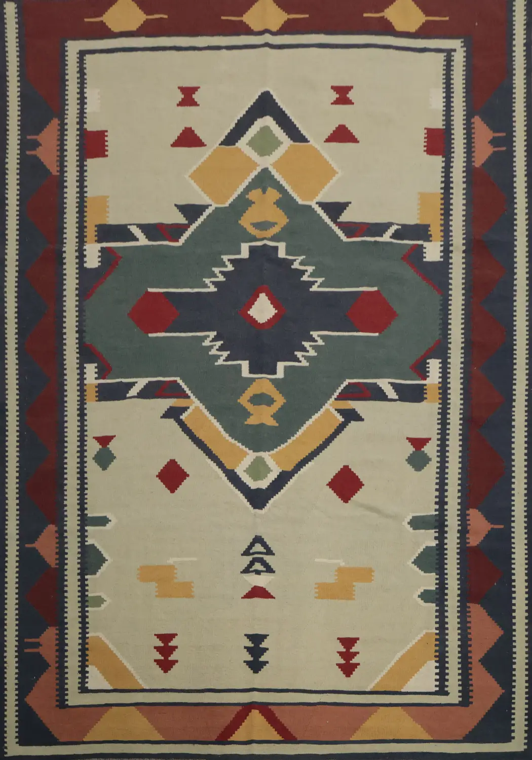 Geometric Kilim Turkish Area Rug 9x11