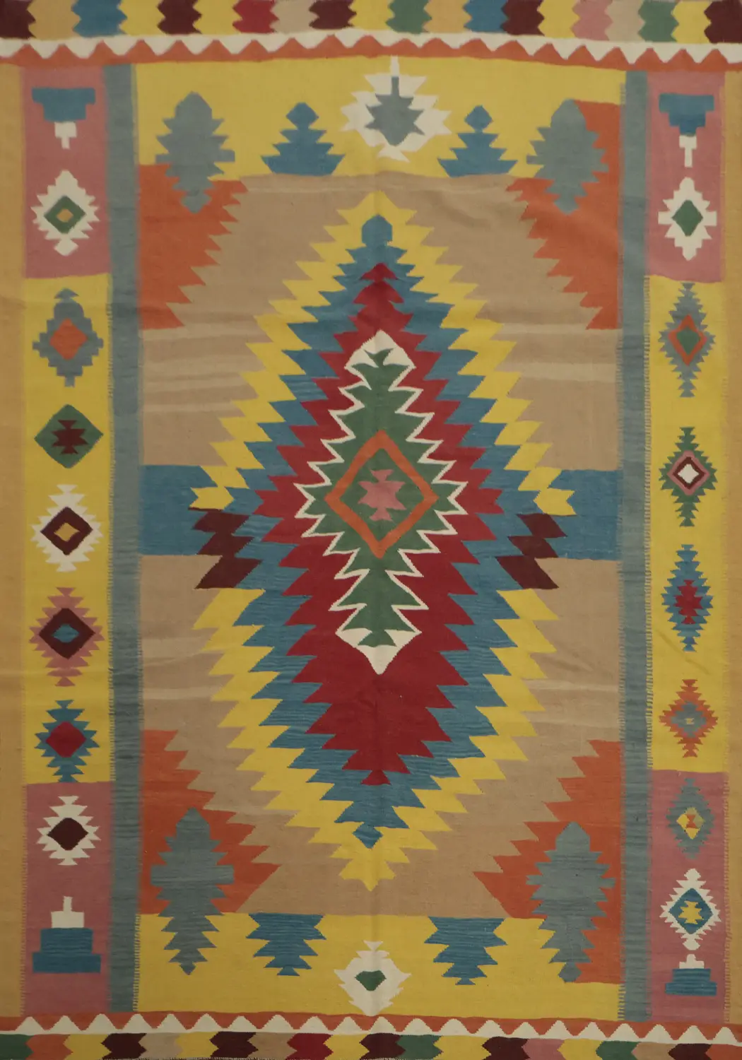 Geometric Kilim Turkish Area Rug 8x10