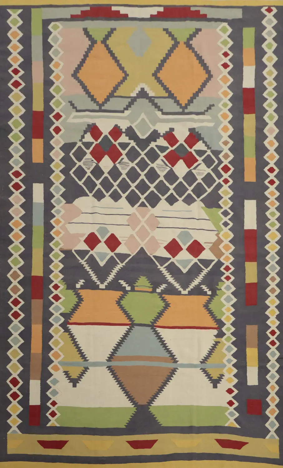 Add a Splash of Color with this Geometric Kilim Area Rug 10x14
