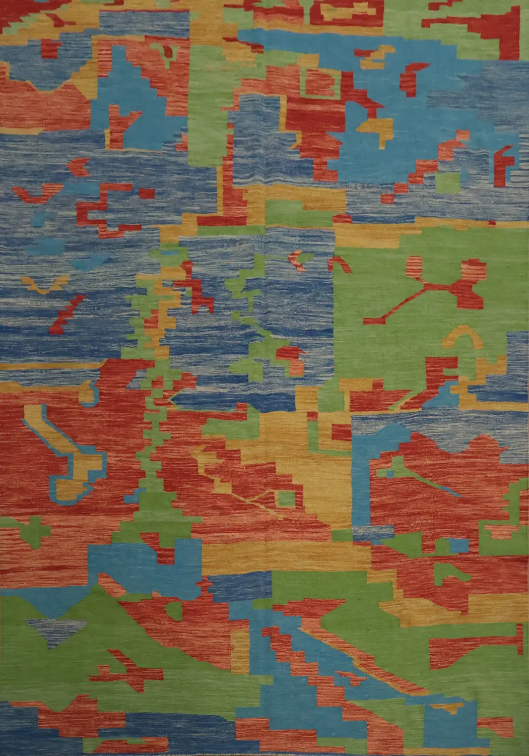 Vibrant Abstract Kilim Area Rug 8x10 to Brighten Any Space Instantly