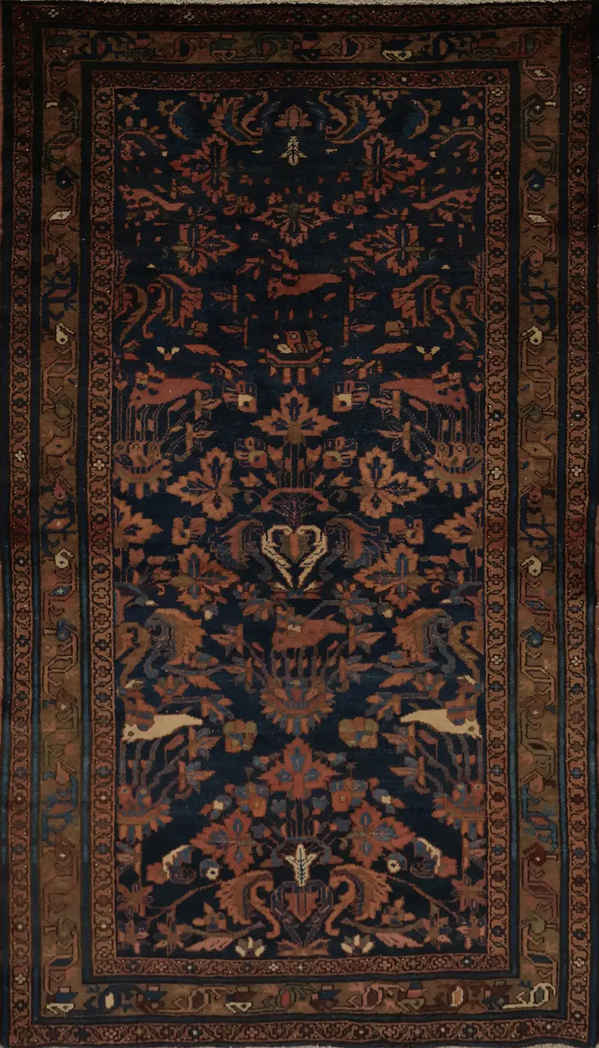 Antique Vegetable Dye Hamedan Persian Rug 4x7