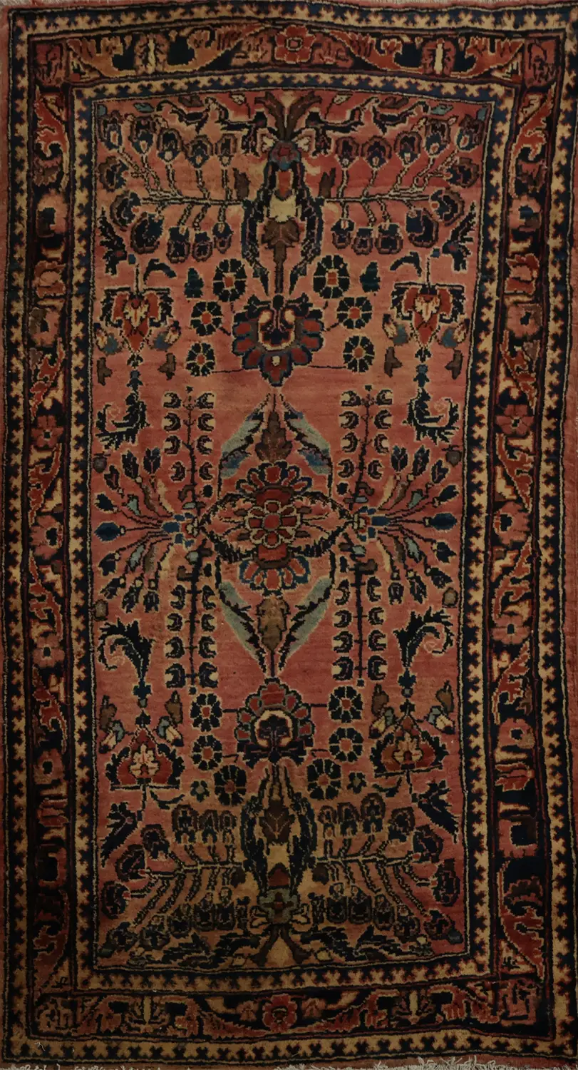 Antique Sarouk Persian Vegetable Dye Rug 2x4