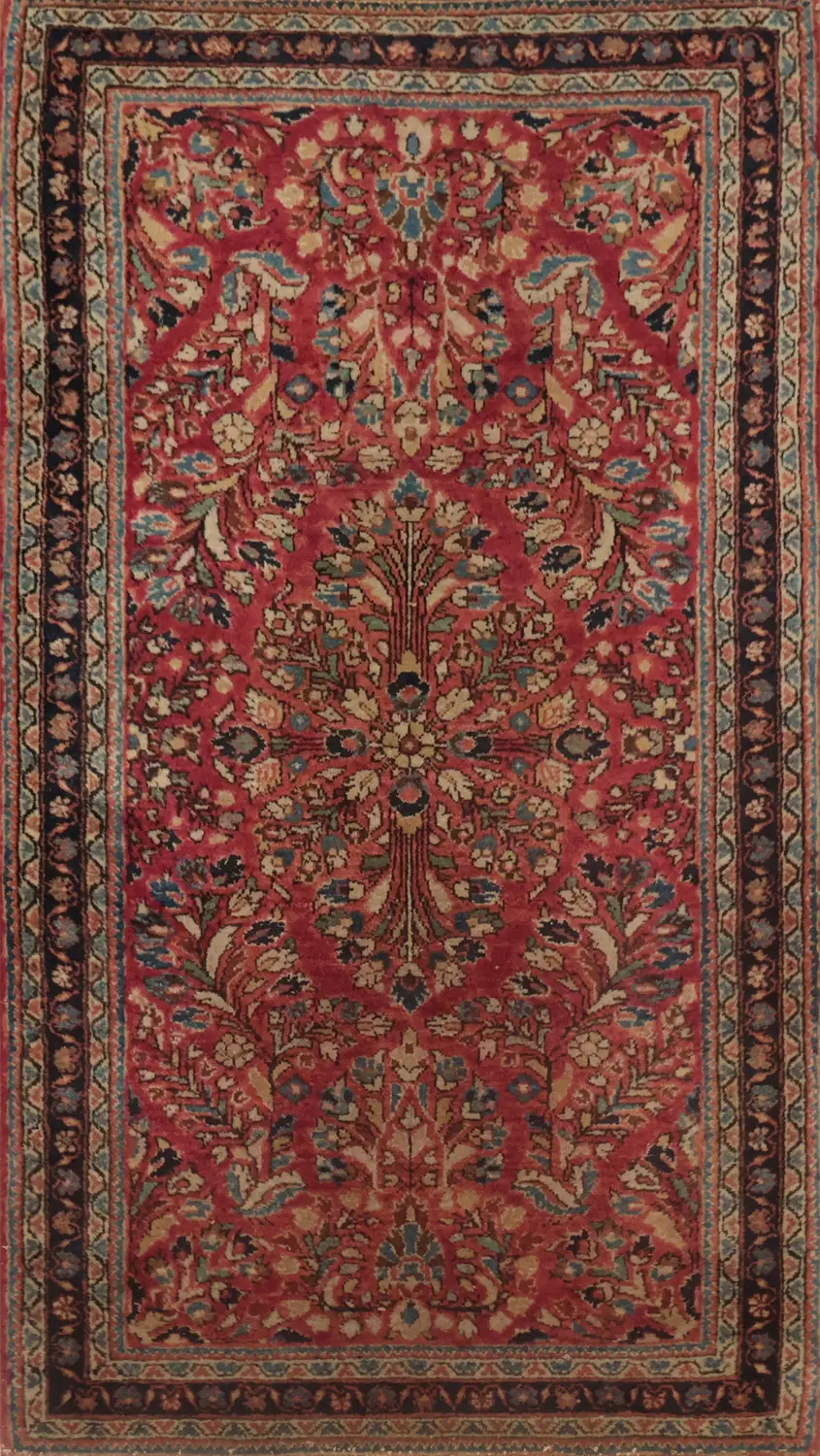 Antique Sarouk Persian Vegetable Dye Rug 2x4