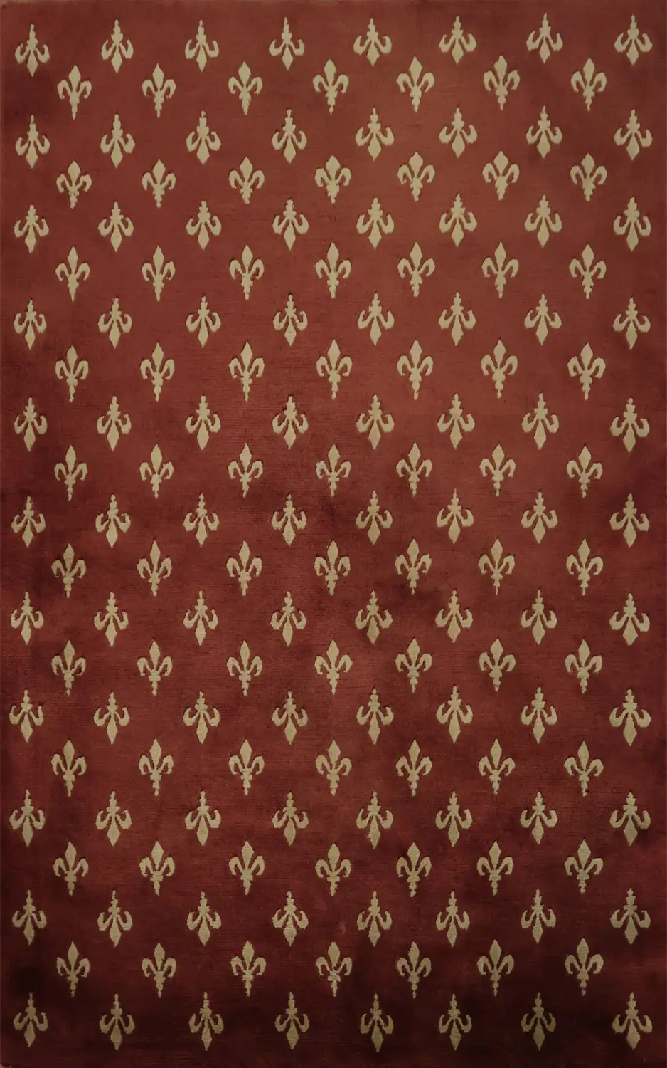 Refined Nepalese Oriental Rug 4x6 with Subtle Fleur-de-Lis Motif