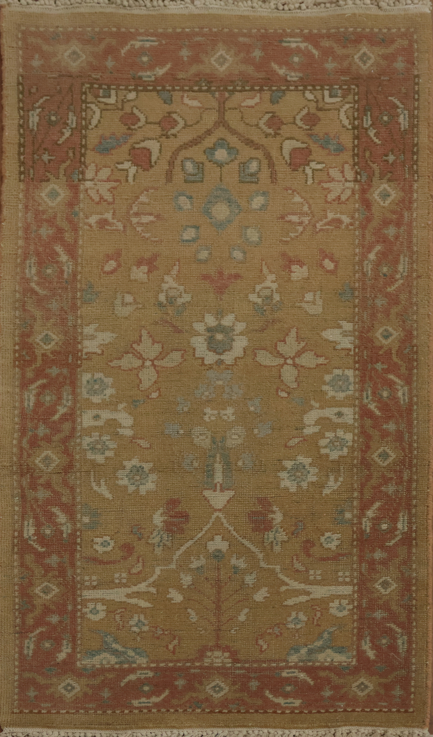 Solid Color Rug With Relief Pattern Traditional Rug with Intricate Floral Patterns and Warm Color Palette 2x4