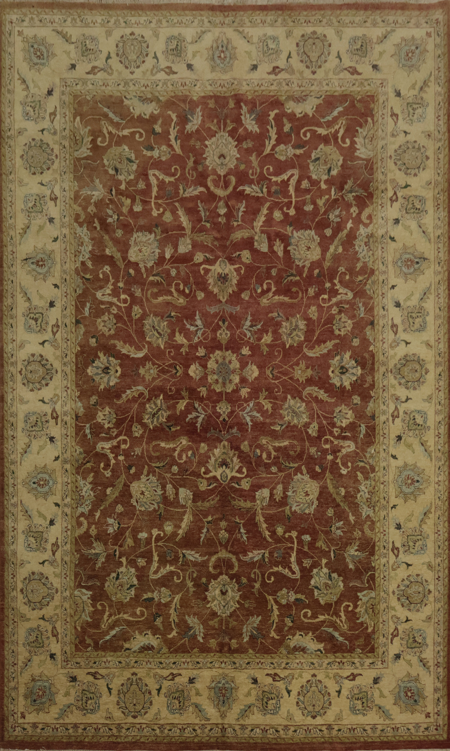 Sophisticated Floral All-Over Rust Color Large Rug 10x14