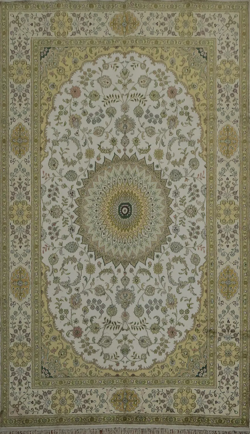 Luxurious Silk Kashmir Artisan Rug Crafted with Fine Details and Elegance
