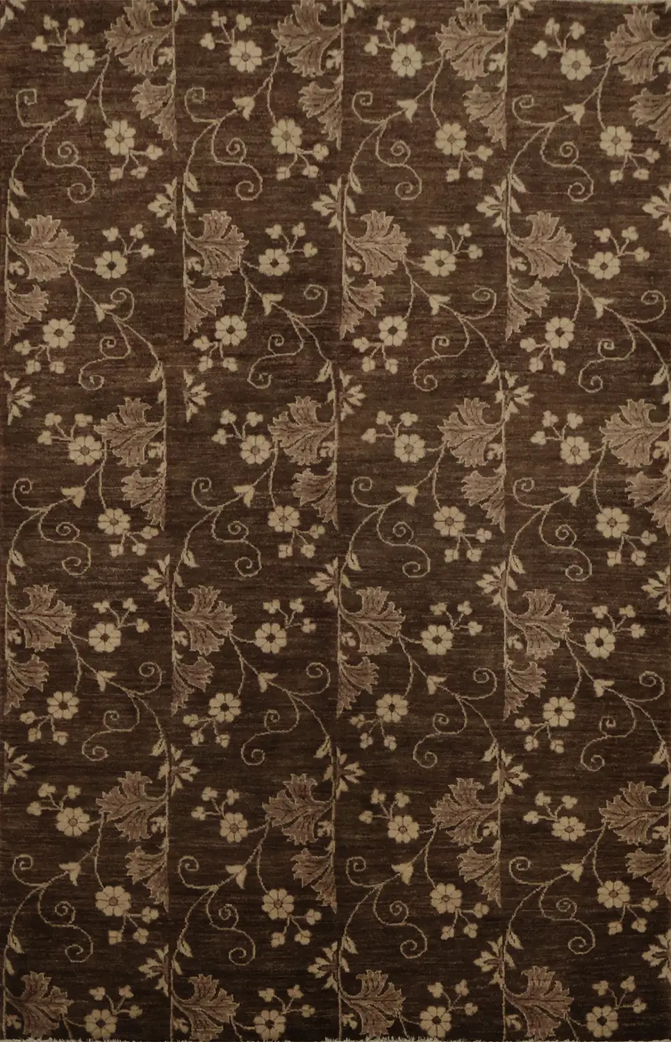 Brown and Beige Floral Pattern Rug for Stylish Interiors 6x8