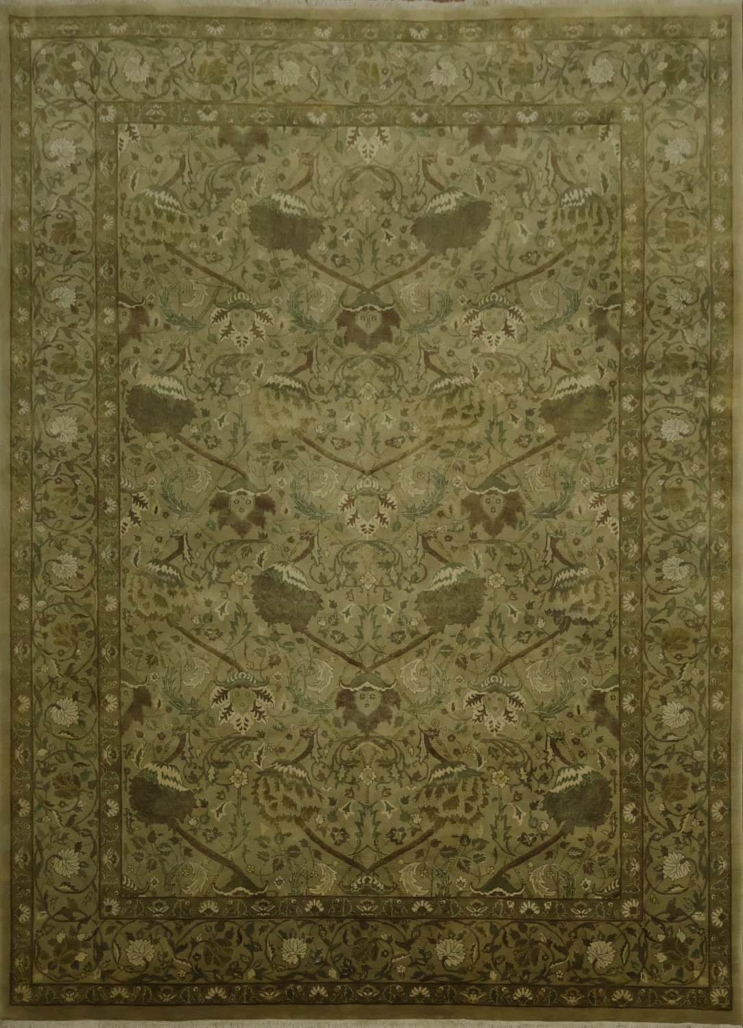 Elegant Green Agra Oriental Large Rug 10x14