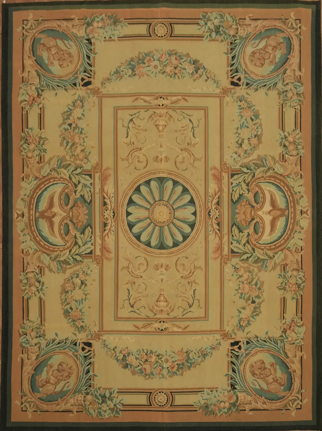 Decorative Aubusson Tapestry Chinese Area Rug 9x12