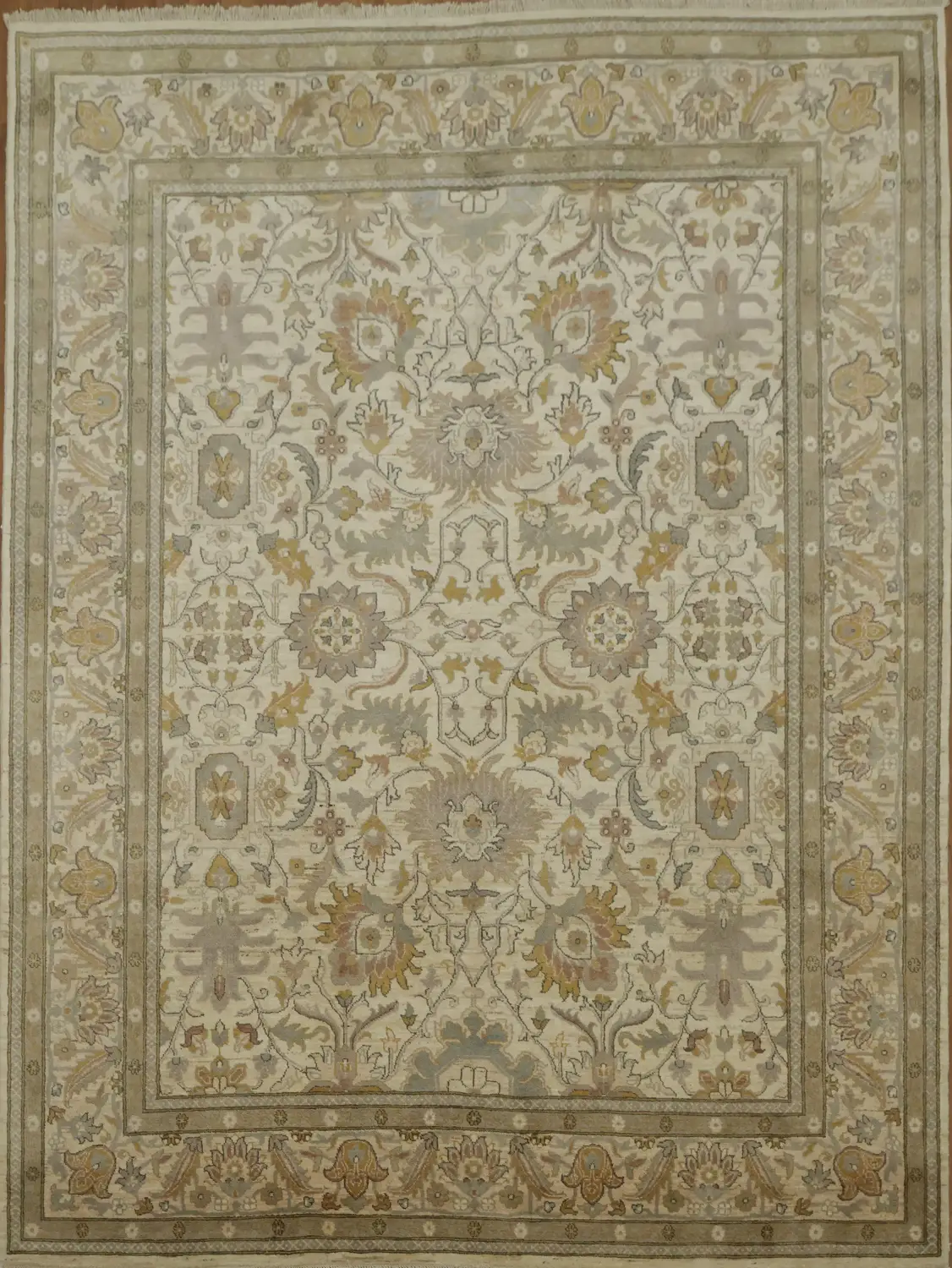 Elegant Floral Patterned Vegetable Dye Peshawar Oriental Area Rug 8x11
