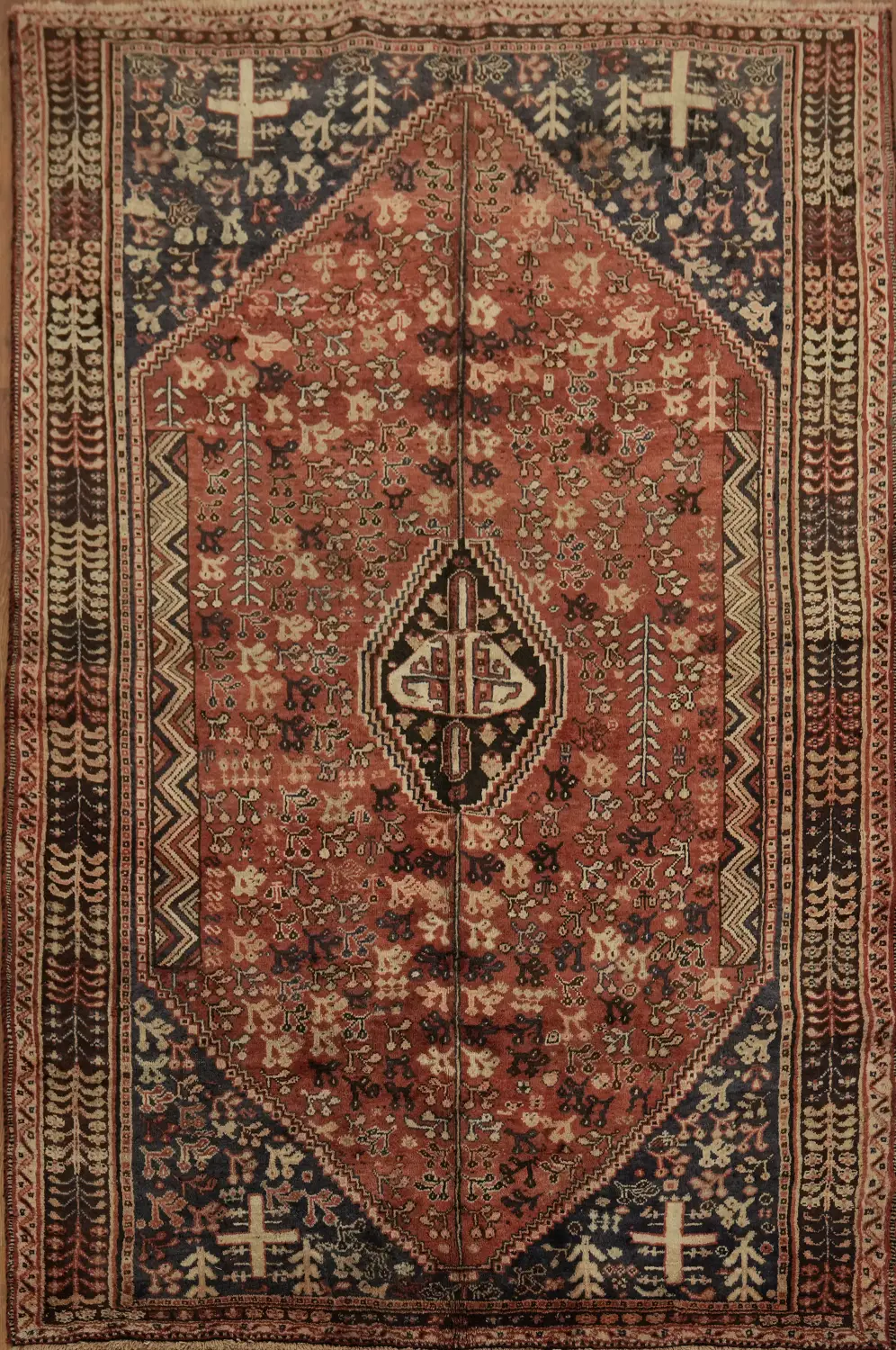 Richly Colored Oriental Area Rug Vintage Shiraz 5x8