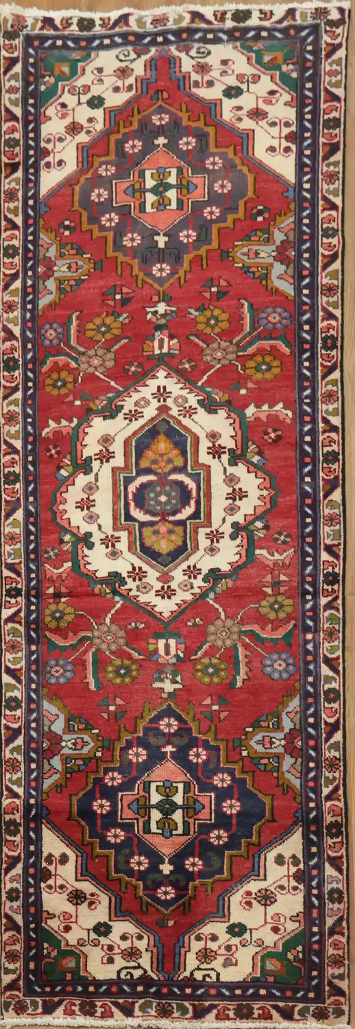 Geometric Tabriz Rug Runner Traditional 3x8