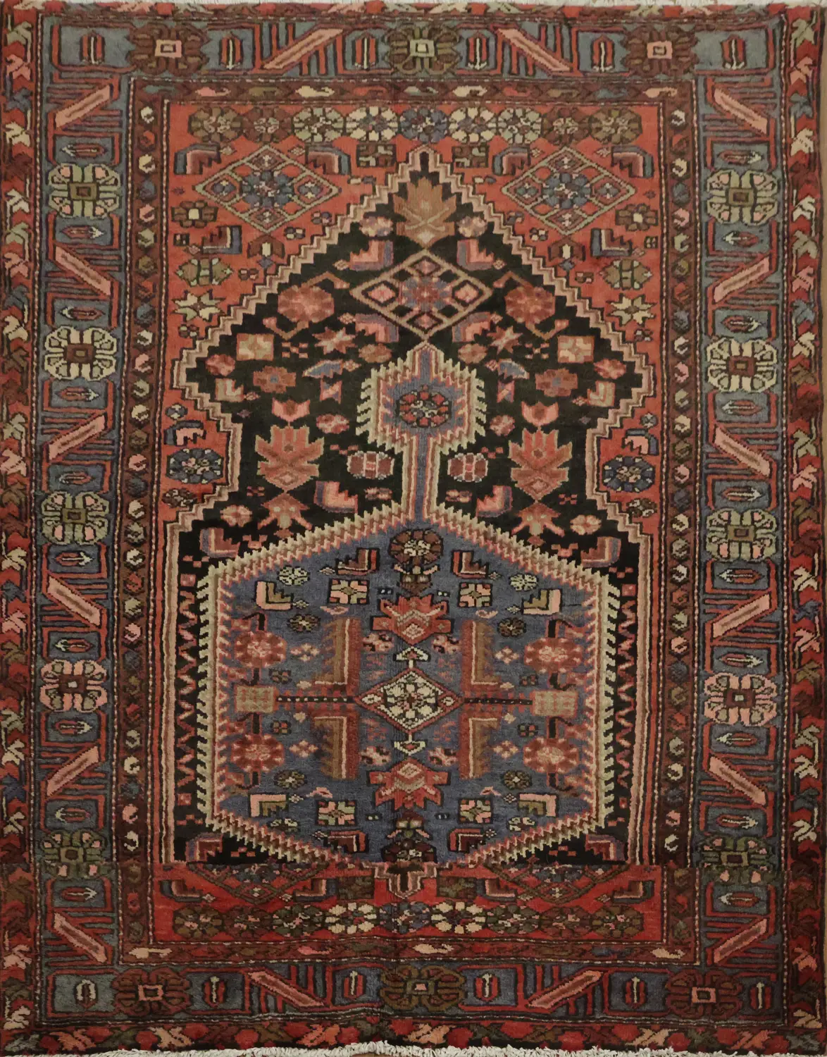Traditional Hamedan Persian Rug 5x6